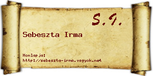 Sebeszta Irma névjegykártya