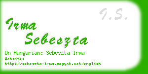 irma sebeszta business card